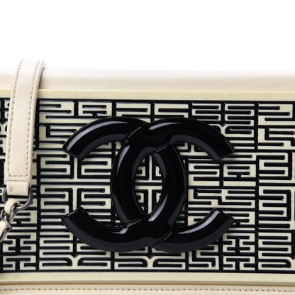 Chanel Lambskin Plexiglass Seamless Greek Horizontal Boy Brick Flap Dark White 10 of 10