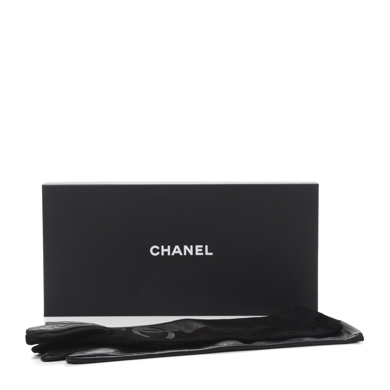 Chanel Suede Lambskin Gloves 8 Black 5 of 5