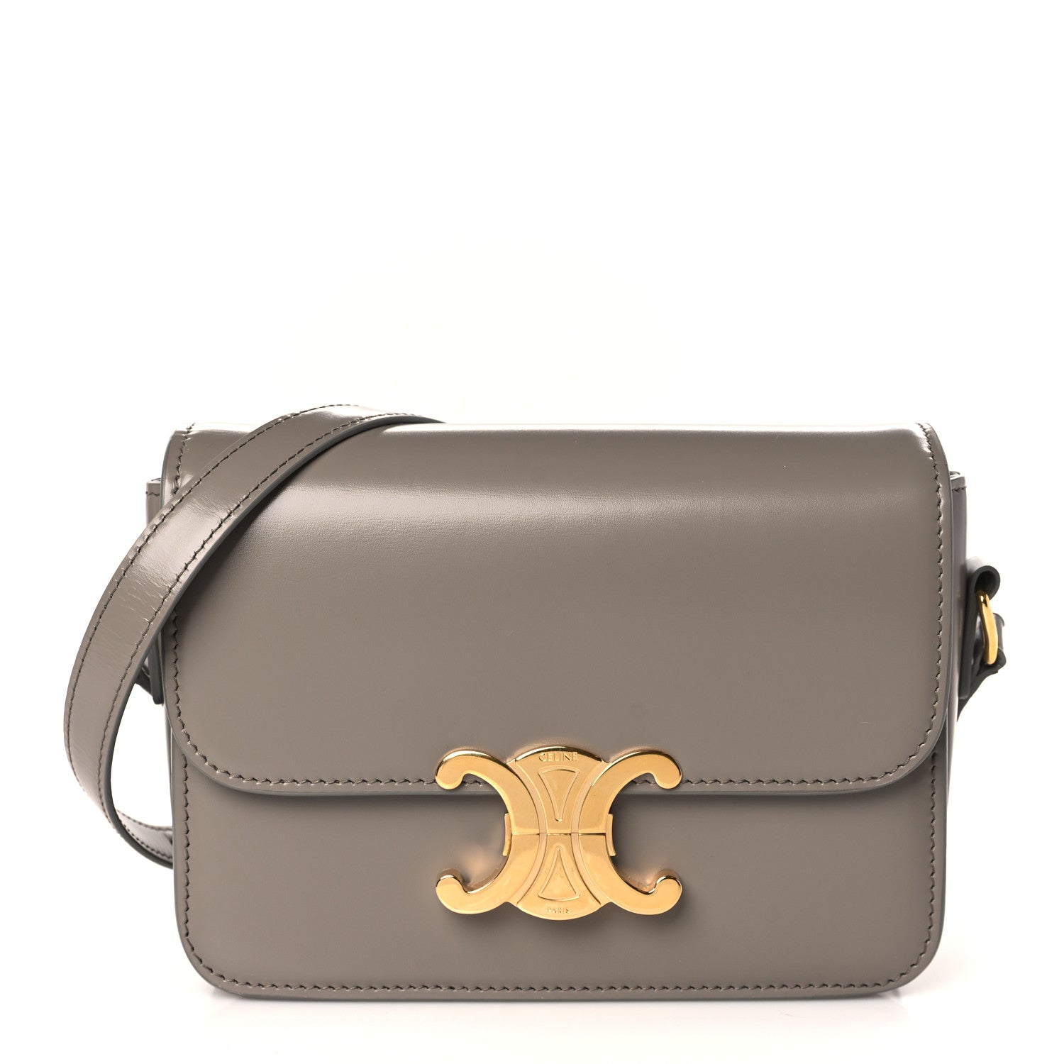 Celine Shiny Calfskin Small Triomphe Pebble 1 of 9