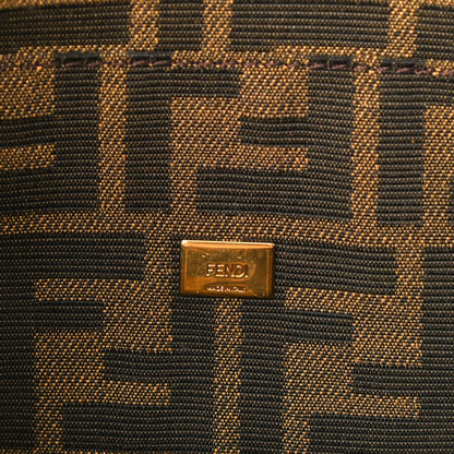 Fendi Fabric Jacquard FF 1974 Mini Baguette Tobacco Moro Black 6 of 10