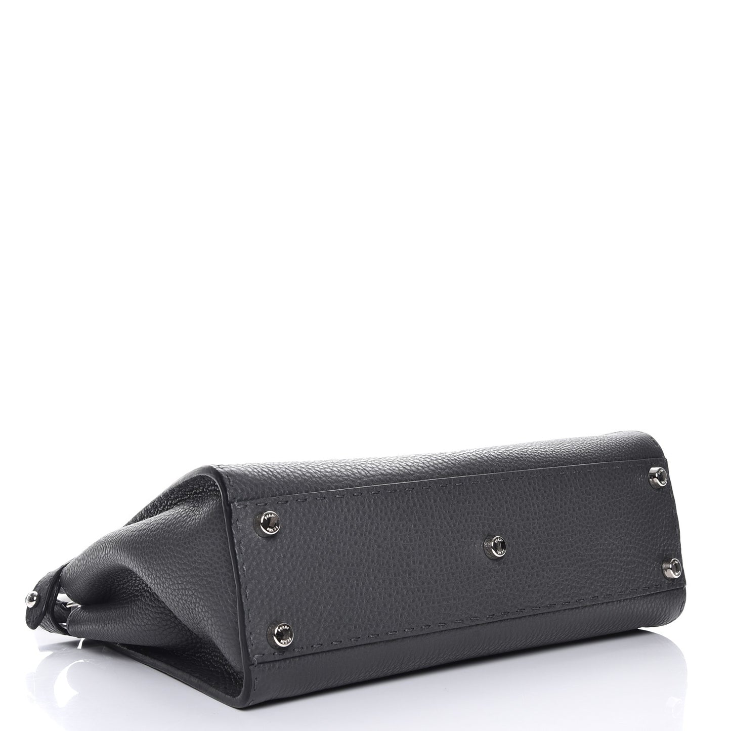 Cuoio Romano Selleria Bi-Color Large Peekaboo Iconic Satchel Asfalto Latte
