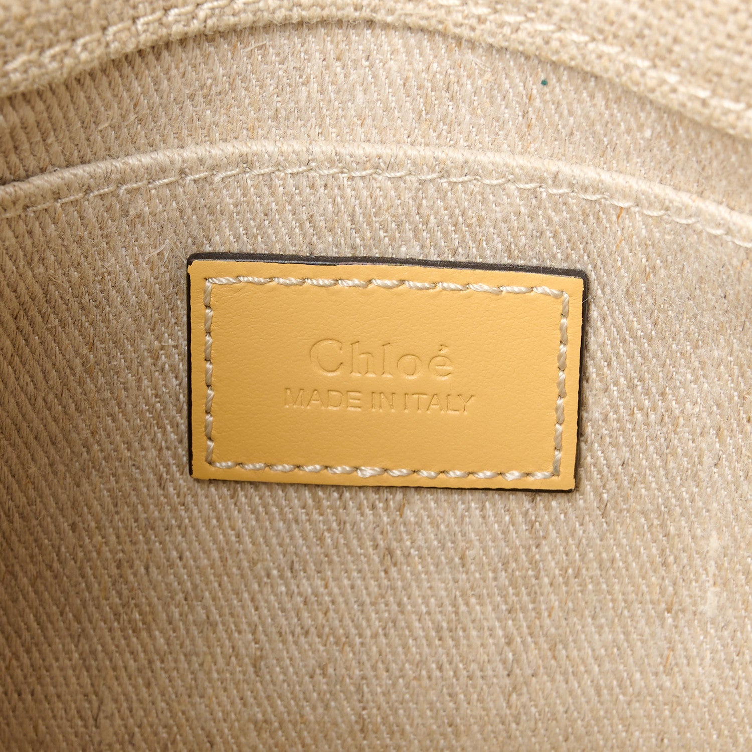 Chloe Cotton Calfskin Mini Woody Ribbon Tote Honey Gold 6 of 10
