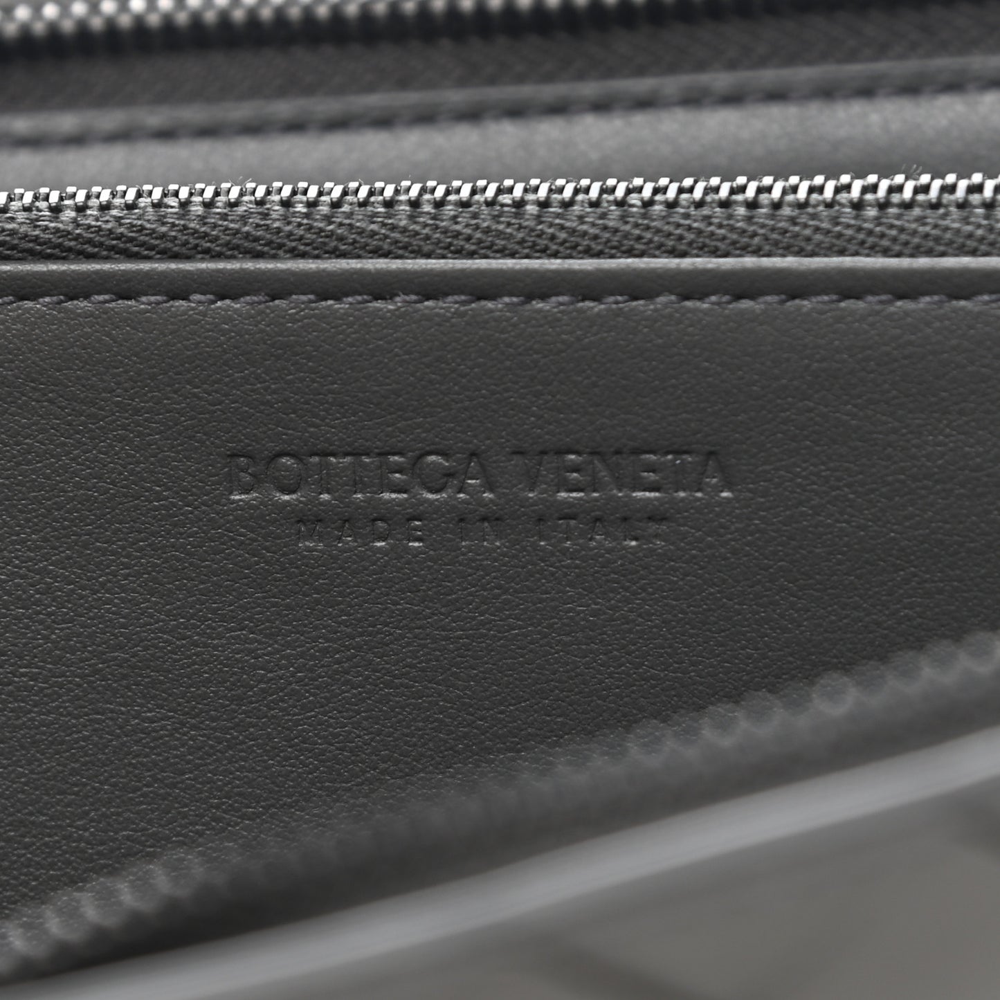 Nappa Intrecciato Zip Around Wallet Grey