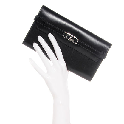 Hermes Box Kelly Longue Wallet Black 2 of 15