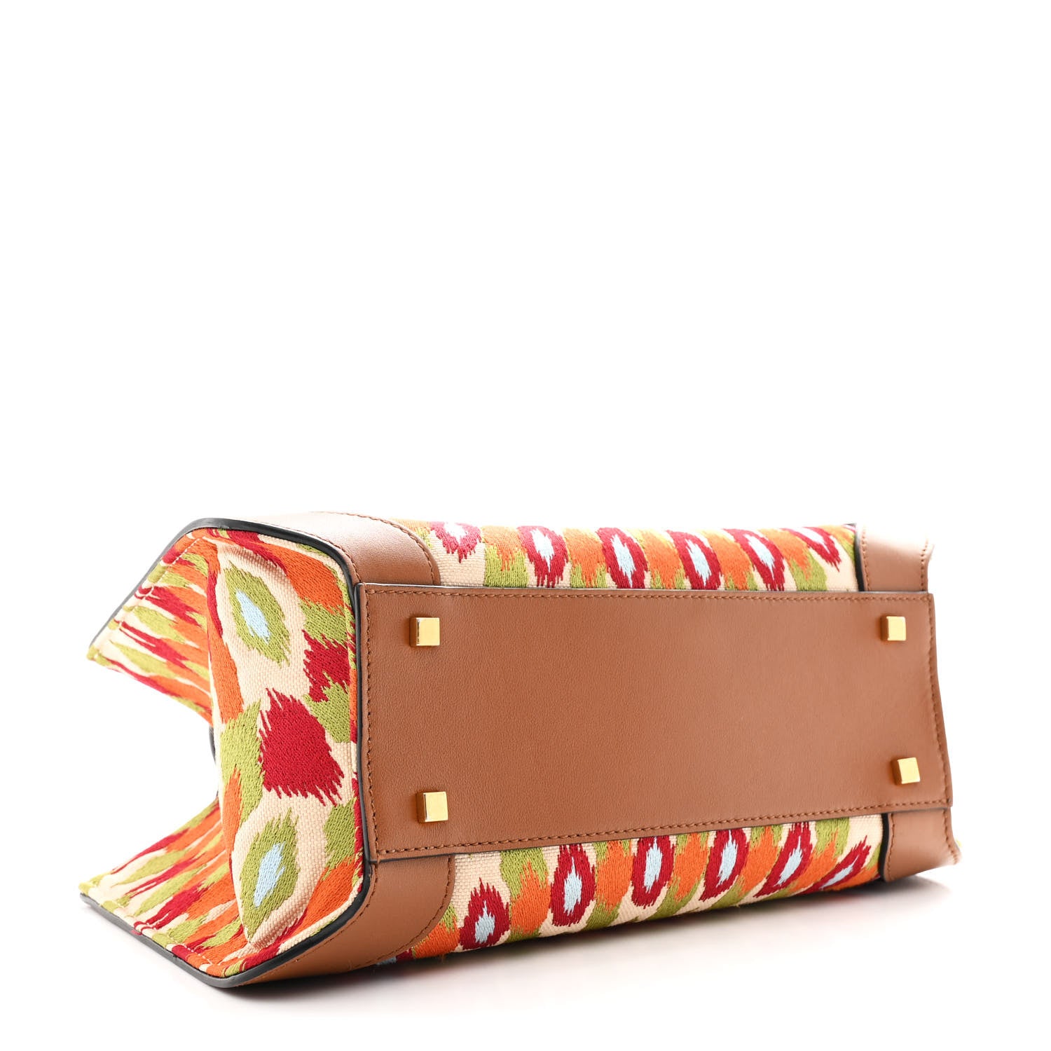 Valentino Garavani Canvas Calfskin Embroidered Small Vlogo Signature Bag Multicolor Saddle Brown 4 of 9