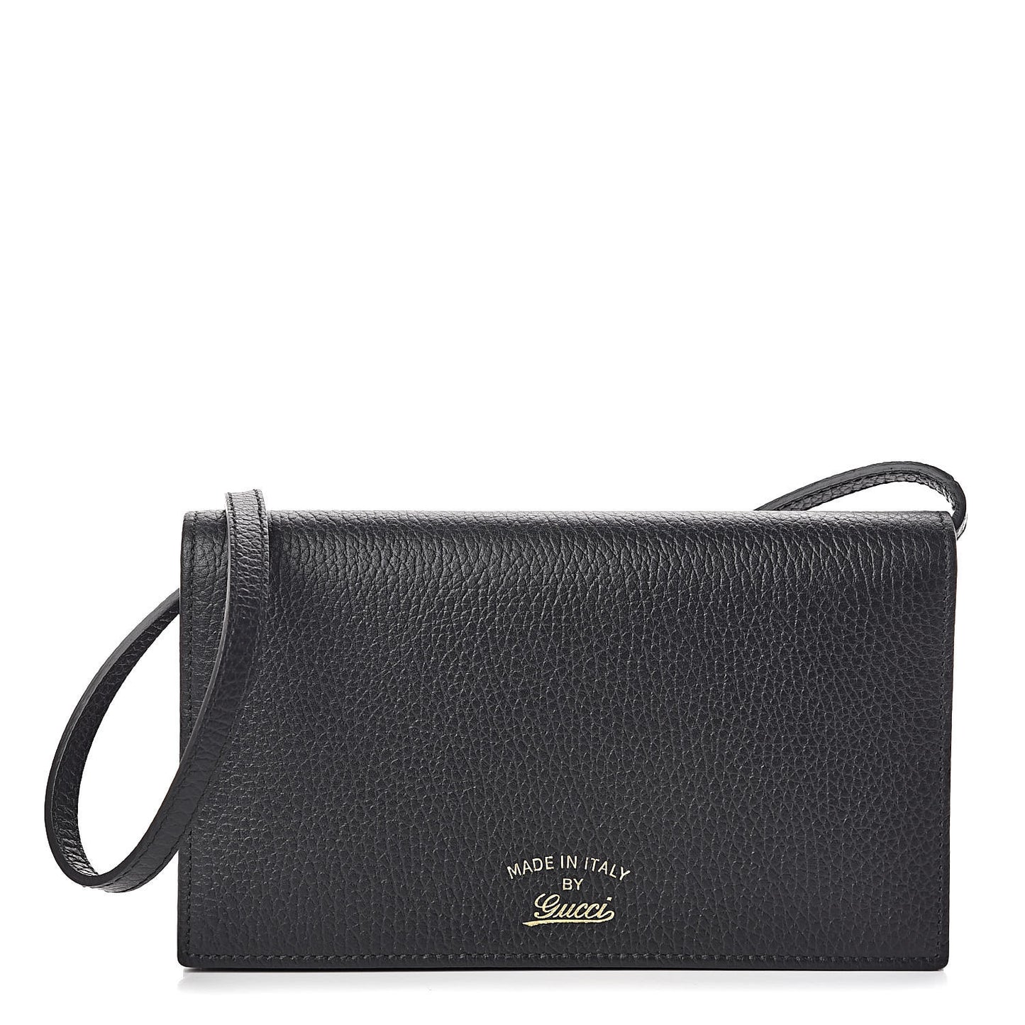 Dollar Calfskin Mini Swing Wallet Bag Black