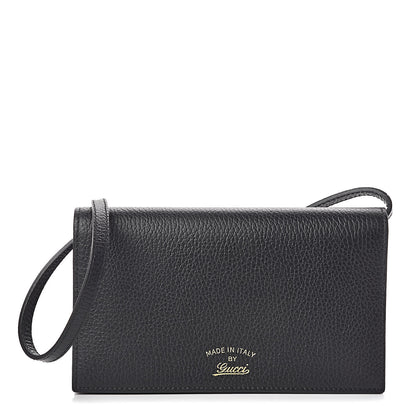 Gucci Dollar Calfskin Mini Swing Wallet Bag Black 1 of 8