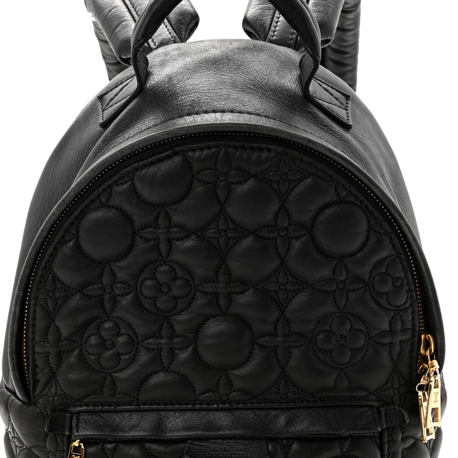 Louis Vuitton Lambskin Flower Quilted Palm Springs Backpack PM Black 8 of 10