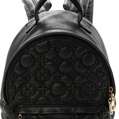 Louis Vuitton Lambskin Flower Quilted Palm Springs Backpack PM Black 8 of 10