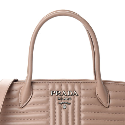 Prada Soft Calfskin Impunture Diagramme Tote Cipria 9 of 9