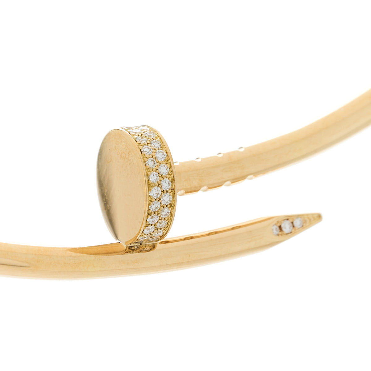 18K Yellow Gold Diamond Small Juste Un Clou Torque Necklace