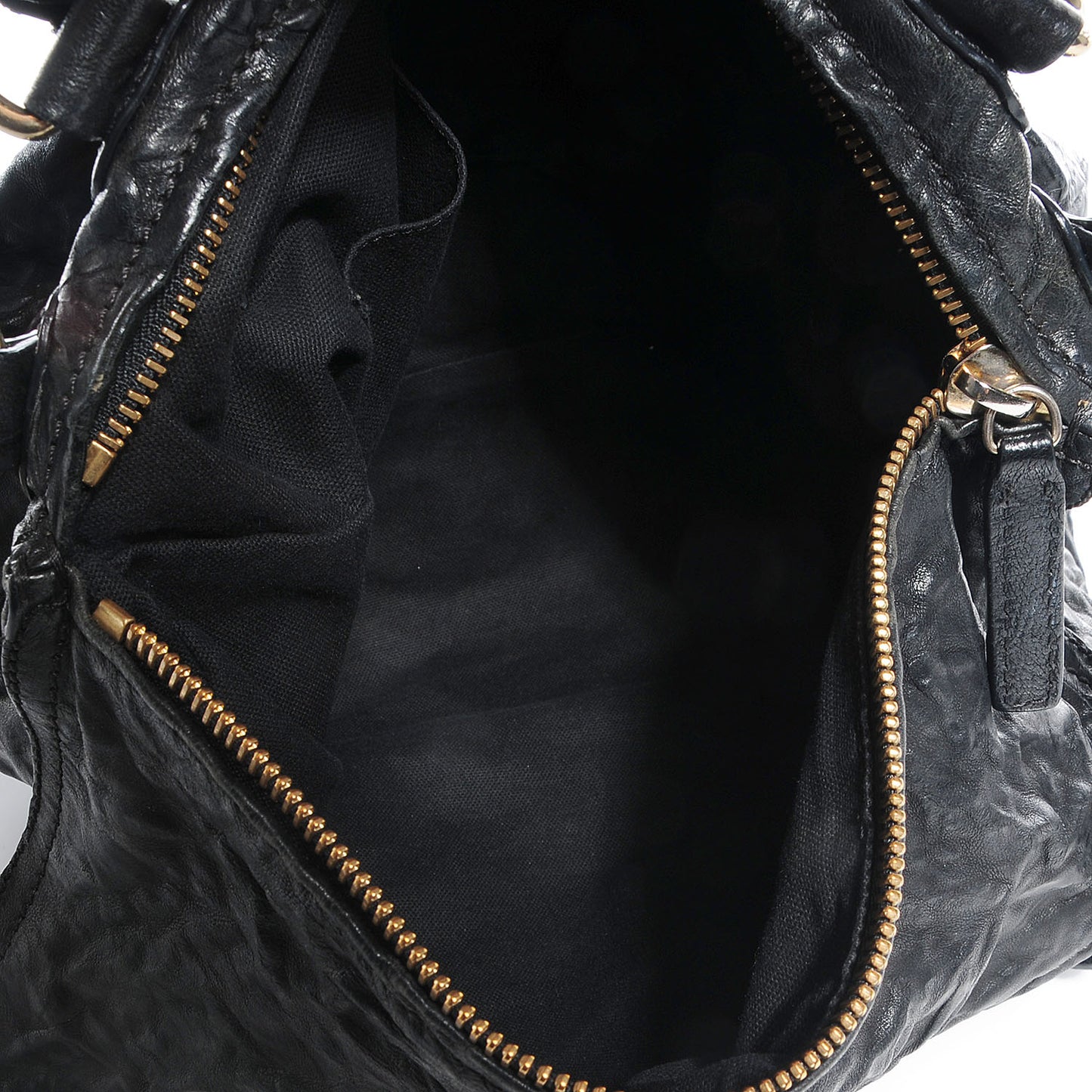 Tumbled Sheepskin Medium Pandora Bag Black