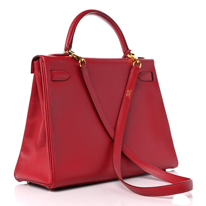 Hermes Courchevel Kelly Retourne 32 Rouge Vif 3 of 17