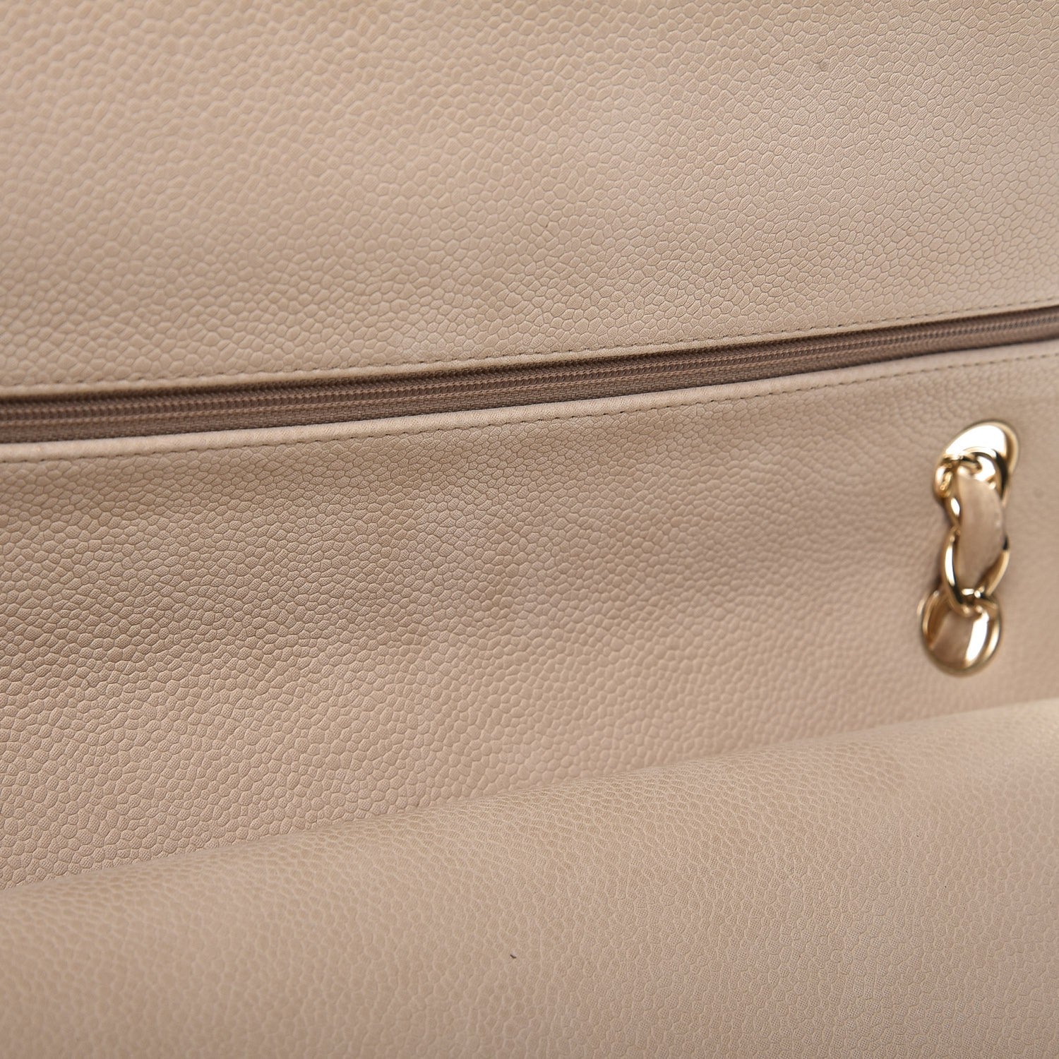 Chanel Caviar Quilted Jumbo Double Flap Light Beige 10 of 21