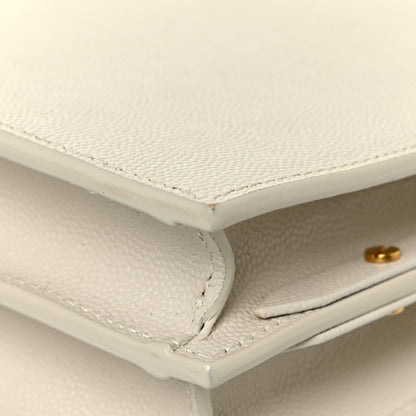 Saint Laurent Grain De Poudre Monogram Cassandra Clasp Bag Vintage White 17 of 18