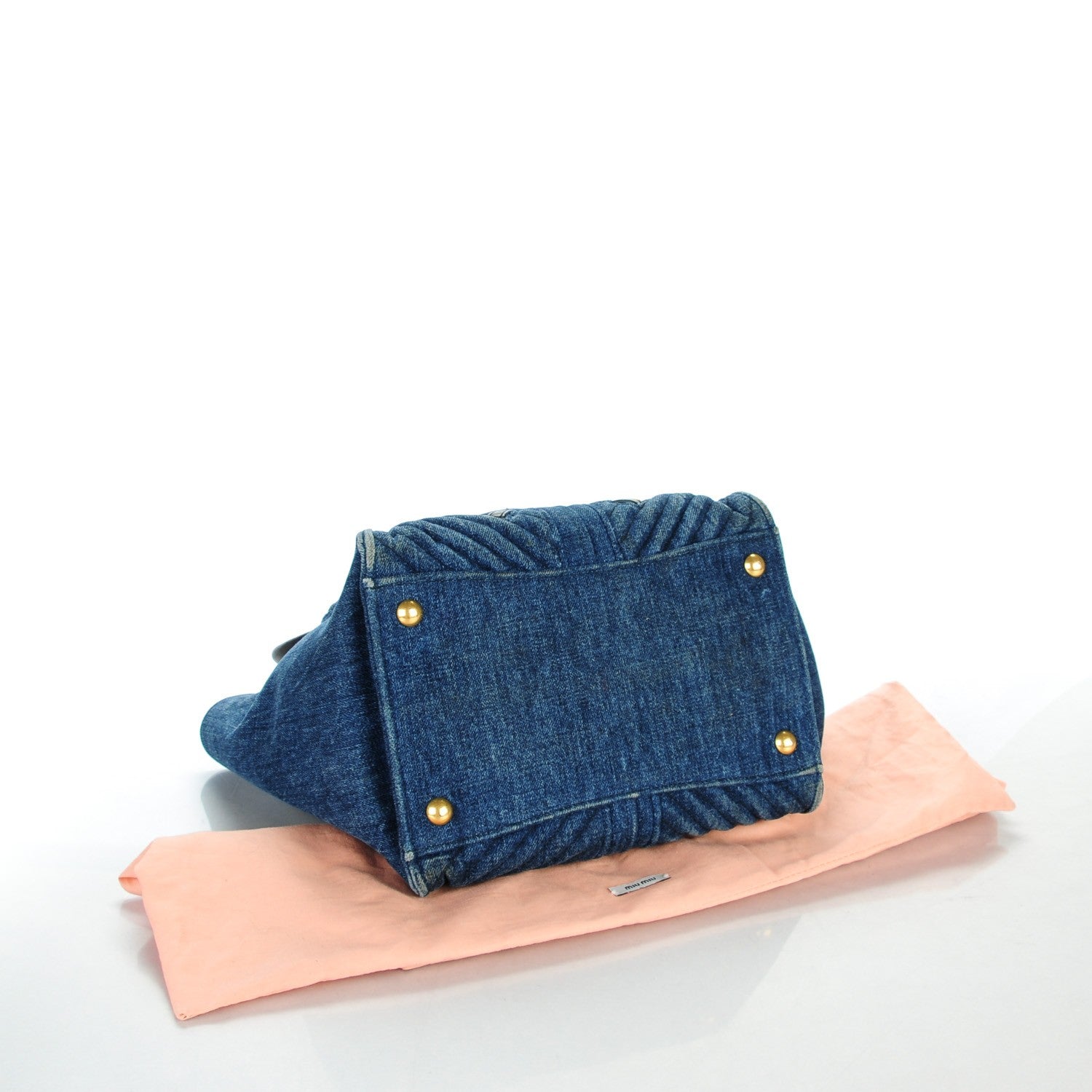 Miu Miu Denim Matelasse Biker Tote Avio 4 of 6