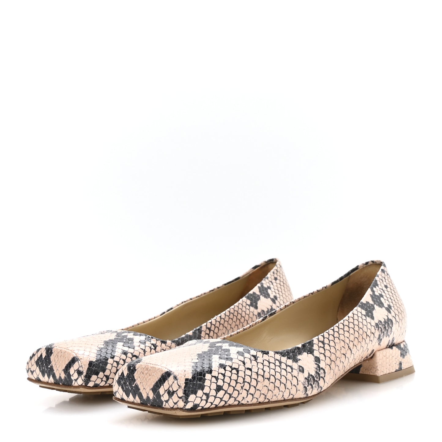 Faded Snakeskin Printed Tower Flat 40 Cantaloupe Black