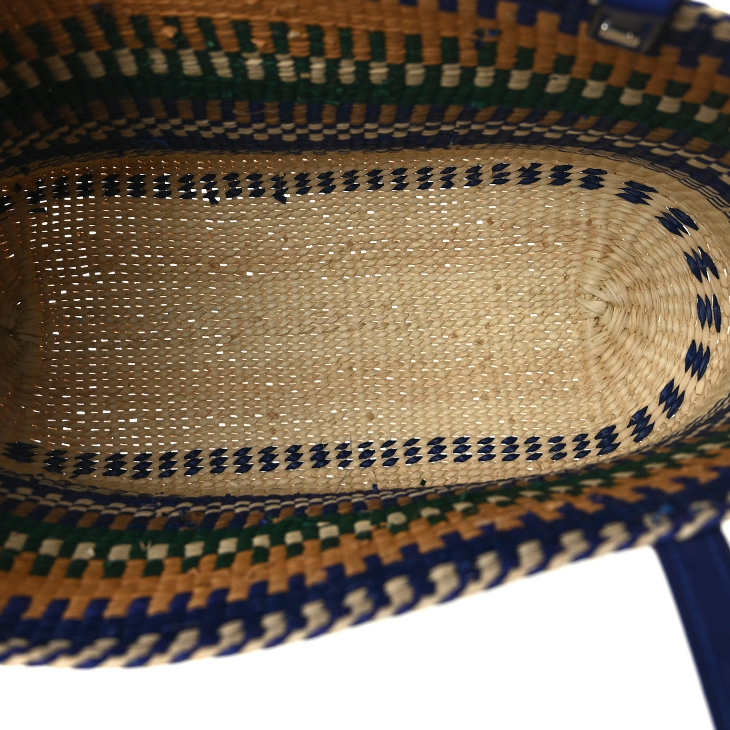 Loewe Raffia Small Square Basket Tote Bag Blue Multicolor 5 of 7