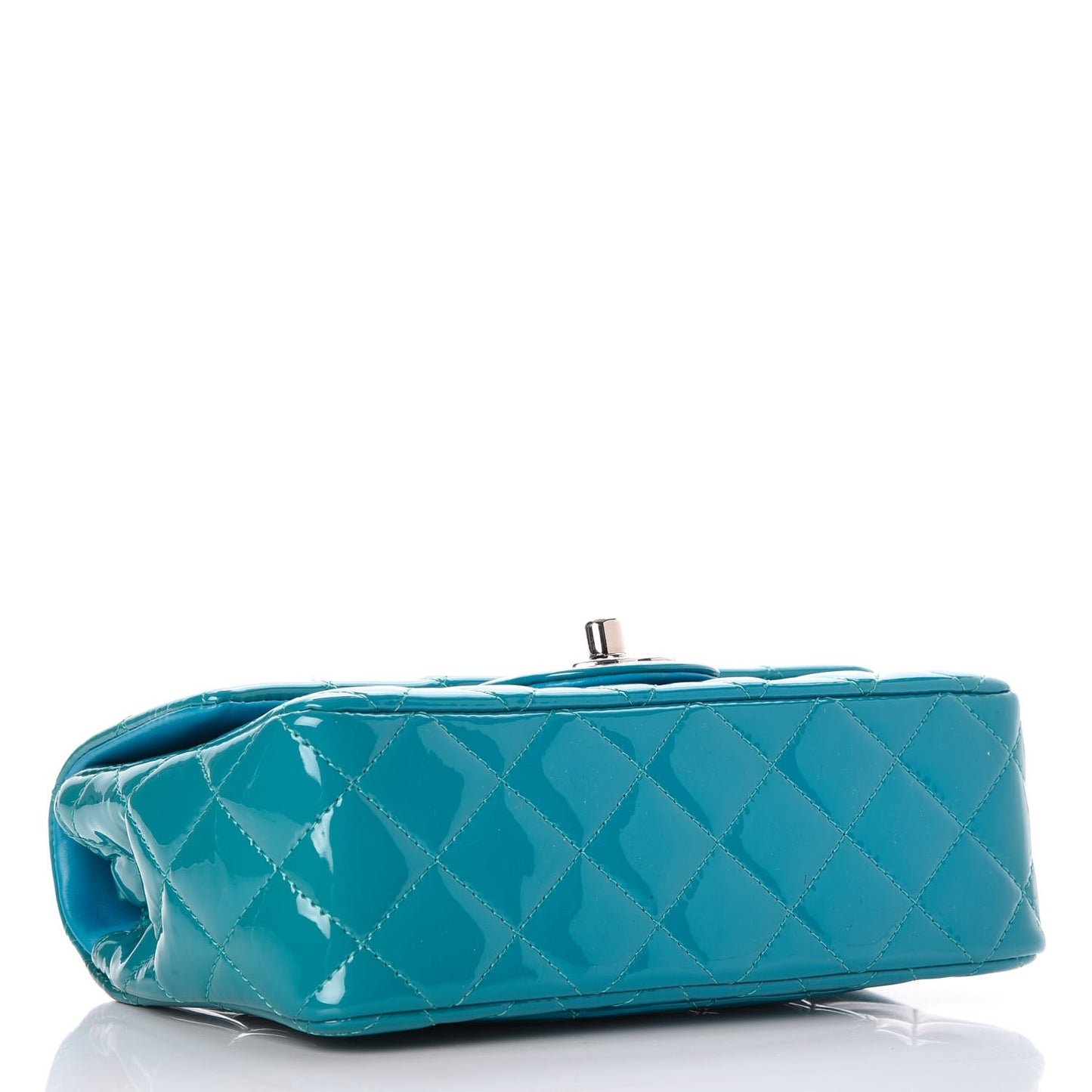 Patent Quilted Mini Rectangular Flap Turquoise