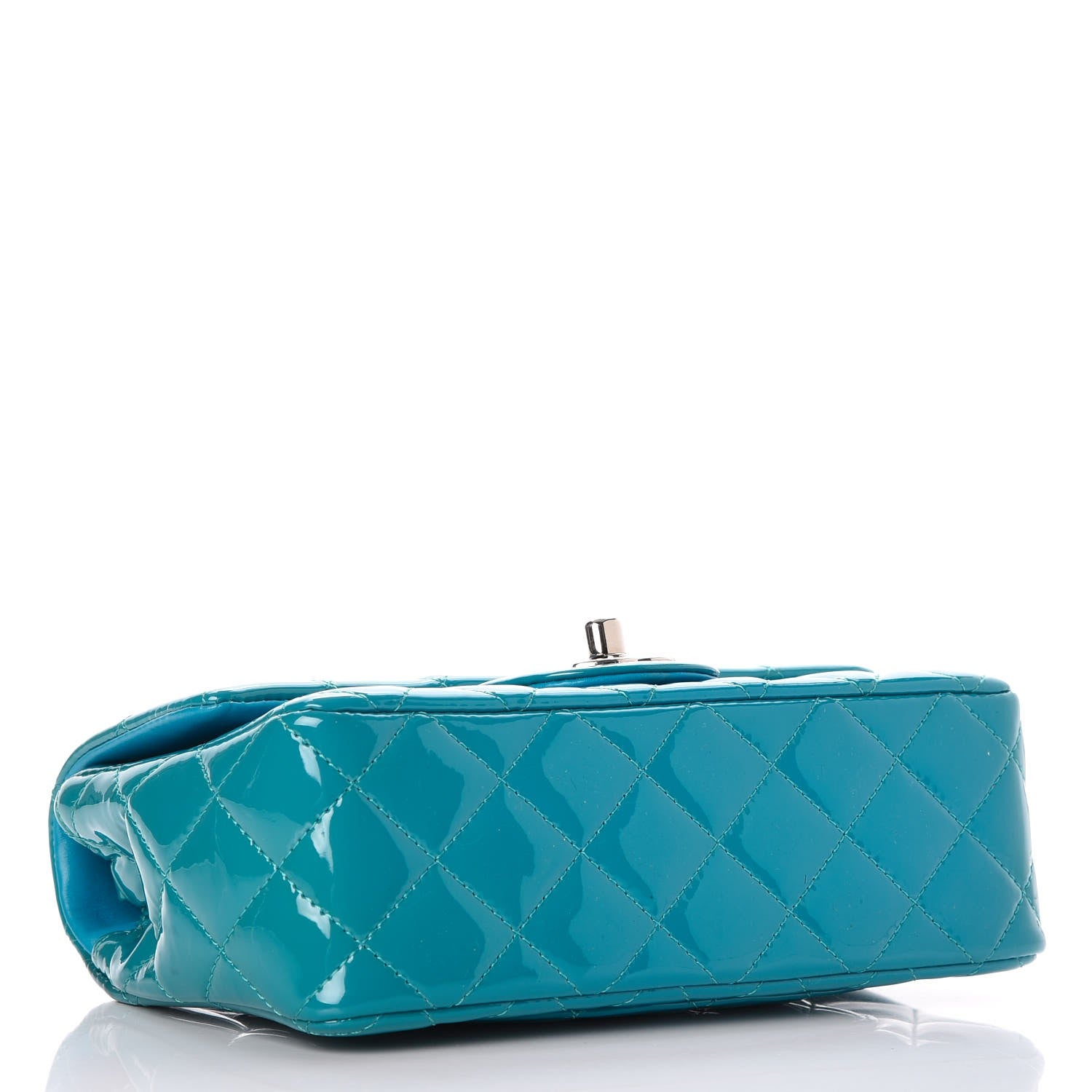 Chanel Patent Quilted Mini Rectangular Flap Turquoise 3 of 10