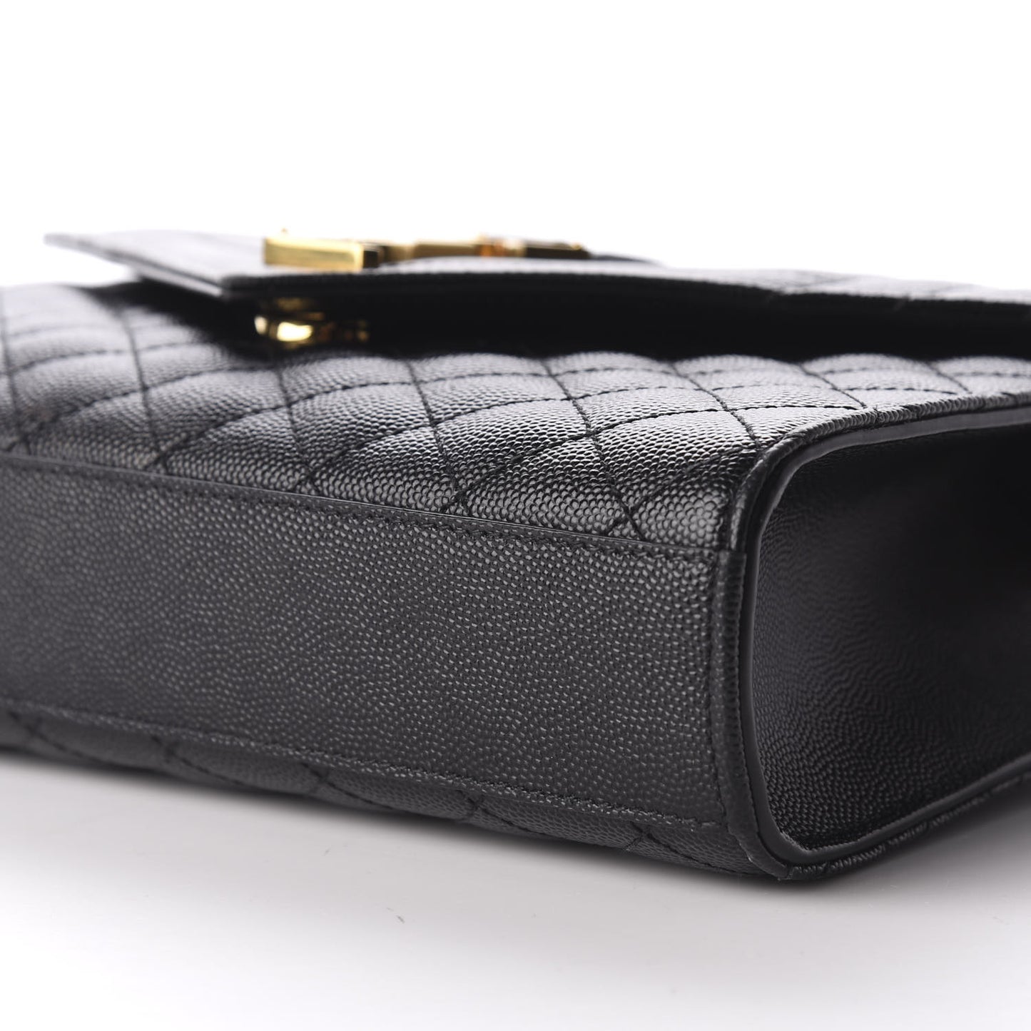 Grain De Poudre Textured Mixed Matelasse Triquilt Medium Monogram Satchel Black