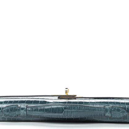 Hermes Shiny Porosus Crocodile Kelly Cut Pochette Colvert 6 of 23
