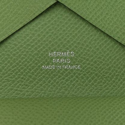 Hermes Epsom Calvi Duo Card Case Vert Criquet 7 of 9
