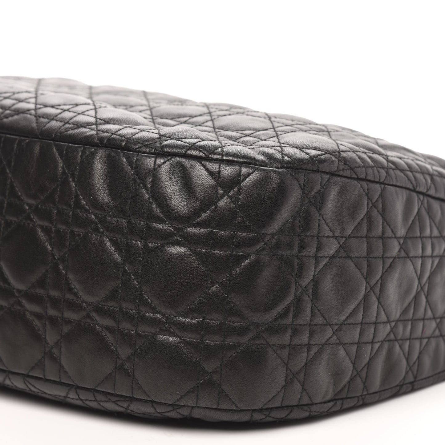 Lambskin Cannage Large Dior Soft Hobo Black