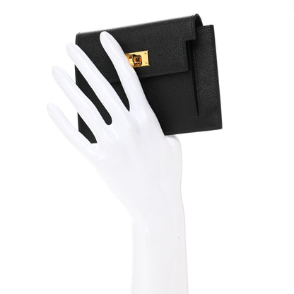 Hermes Madame Calfskin Kelly Pocket Compact Wallet Black 2 of 8
