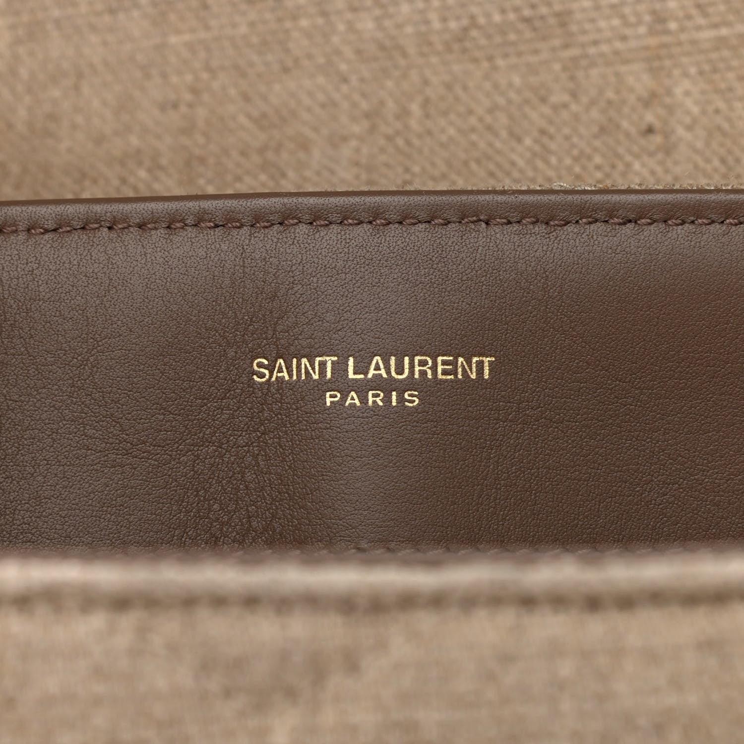 Saint Laurent Linen Y Quilted Monogram Medium Loulou Chain Satchel Natural 6 of 10