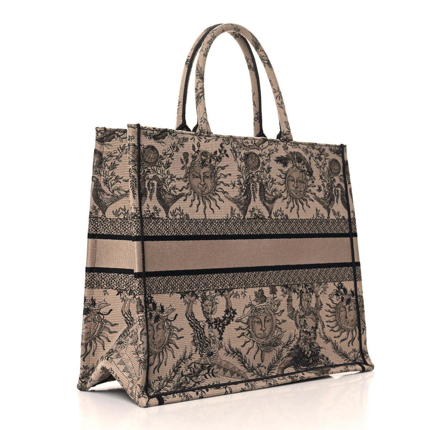 Christian Dior Canvas Embroidered Large Toile de Jouy Soleil Book Tote Beige 3 of 11