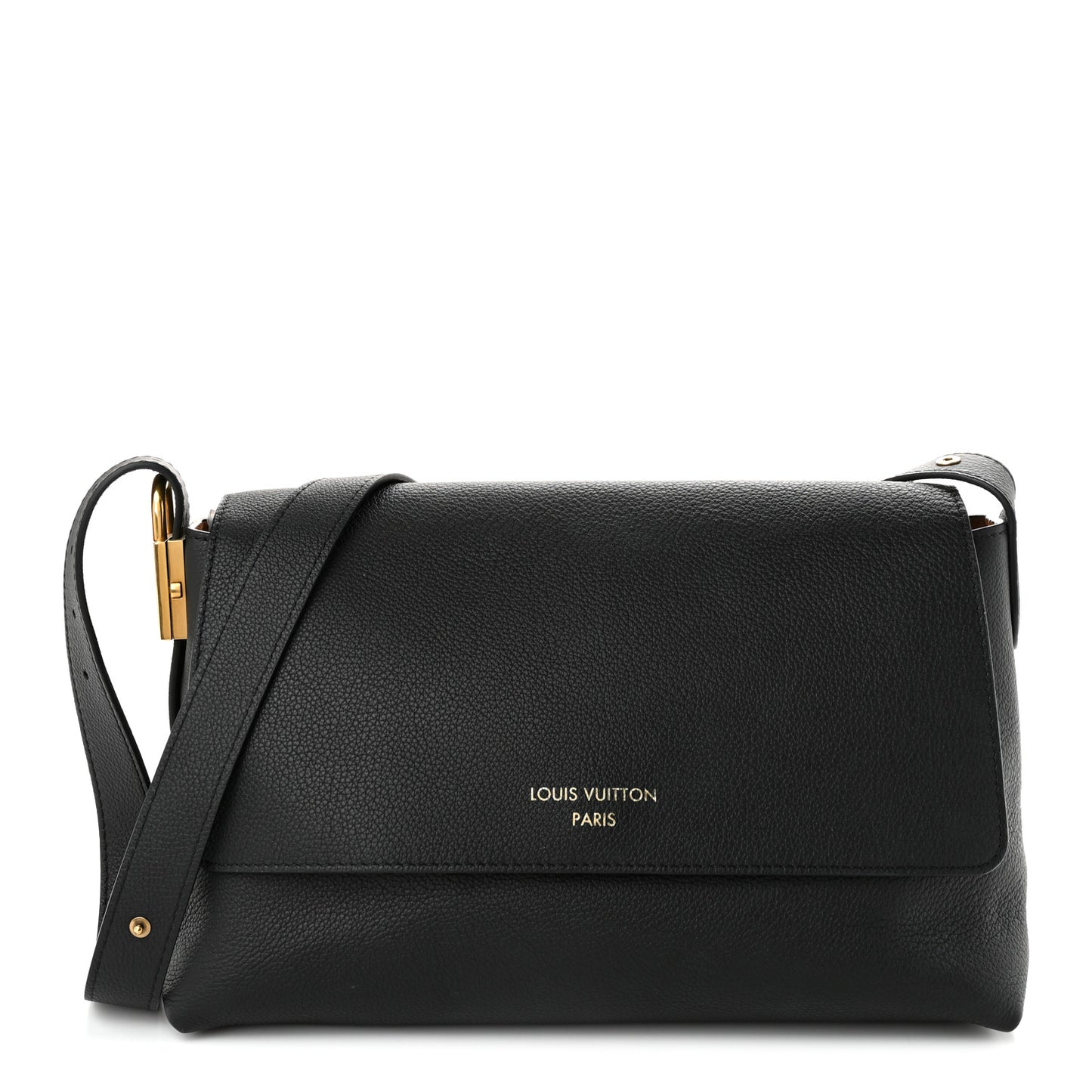 Grained Calfskin Low Key Messenger Black
