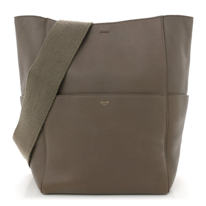 Celine Soft Grained Calfskin Sangle Bucket Bag Taupe 1 of 11