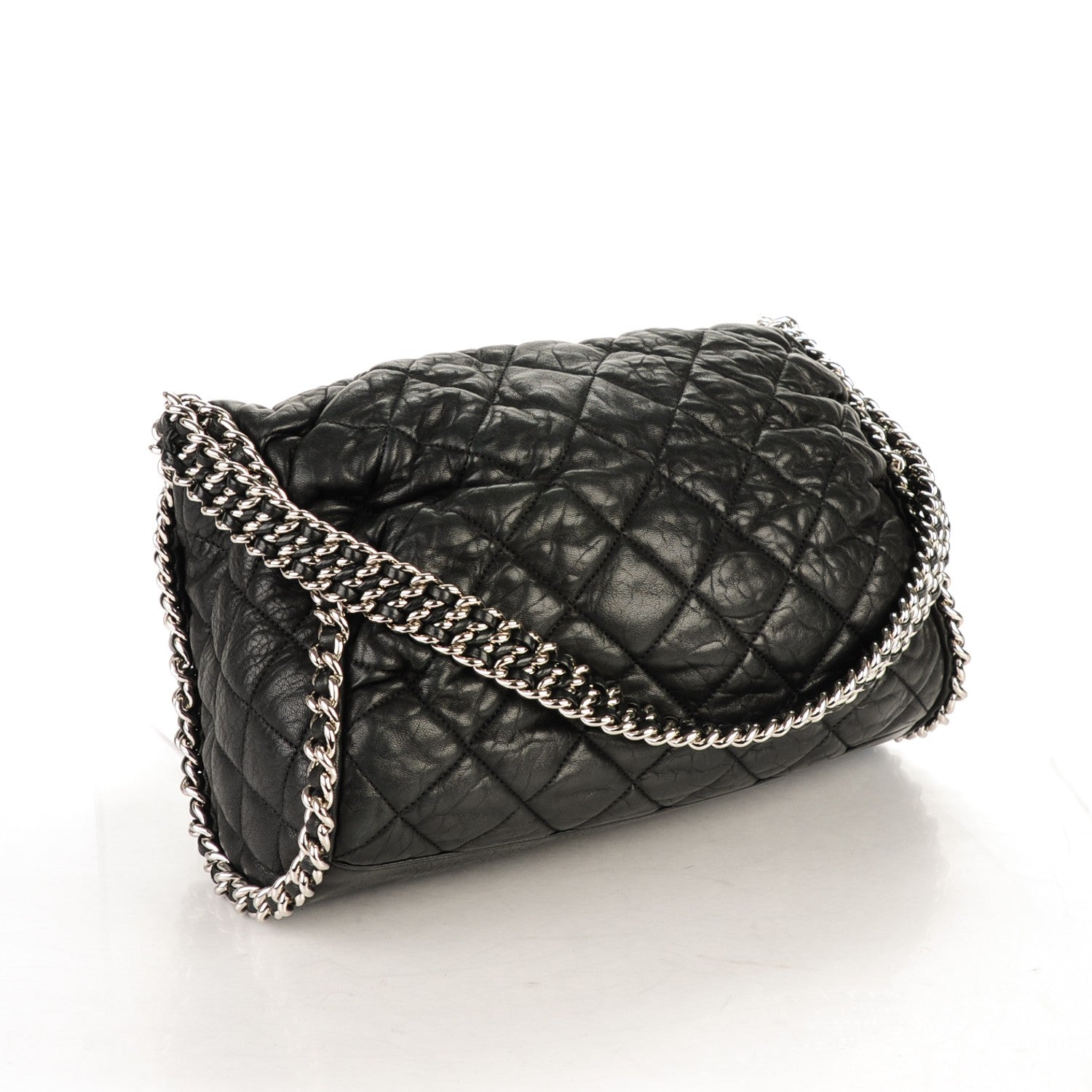 Chanel Washed Lambskin Chain Around Hobo Black 3 of 7