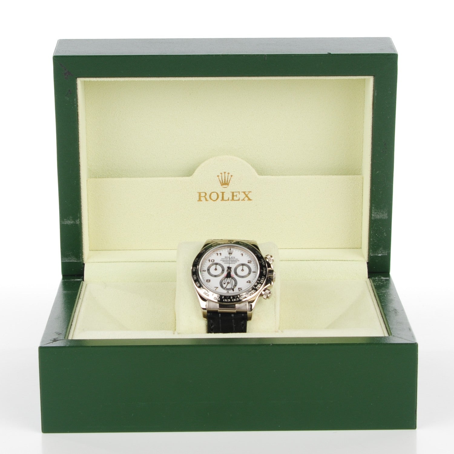 Rolex 18K White Gold Alligator 40mm Oyster Perpetual Daytona Cosmograph Watch White 116519 3 of 11