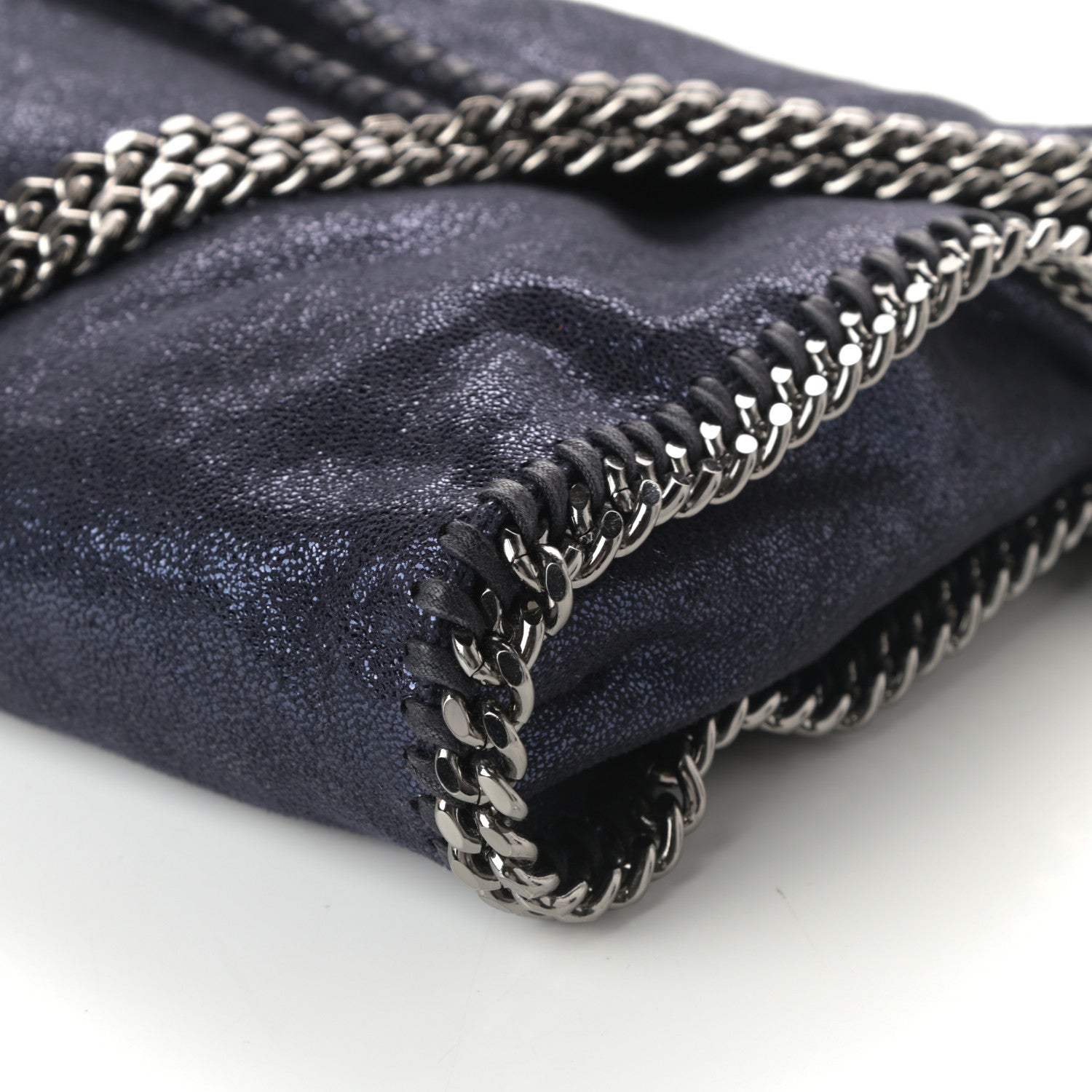 Stella McCartney Shaggy Deer Falabella Fold Over Tote Navy 9 of 9