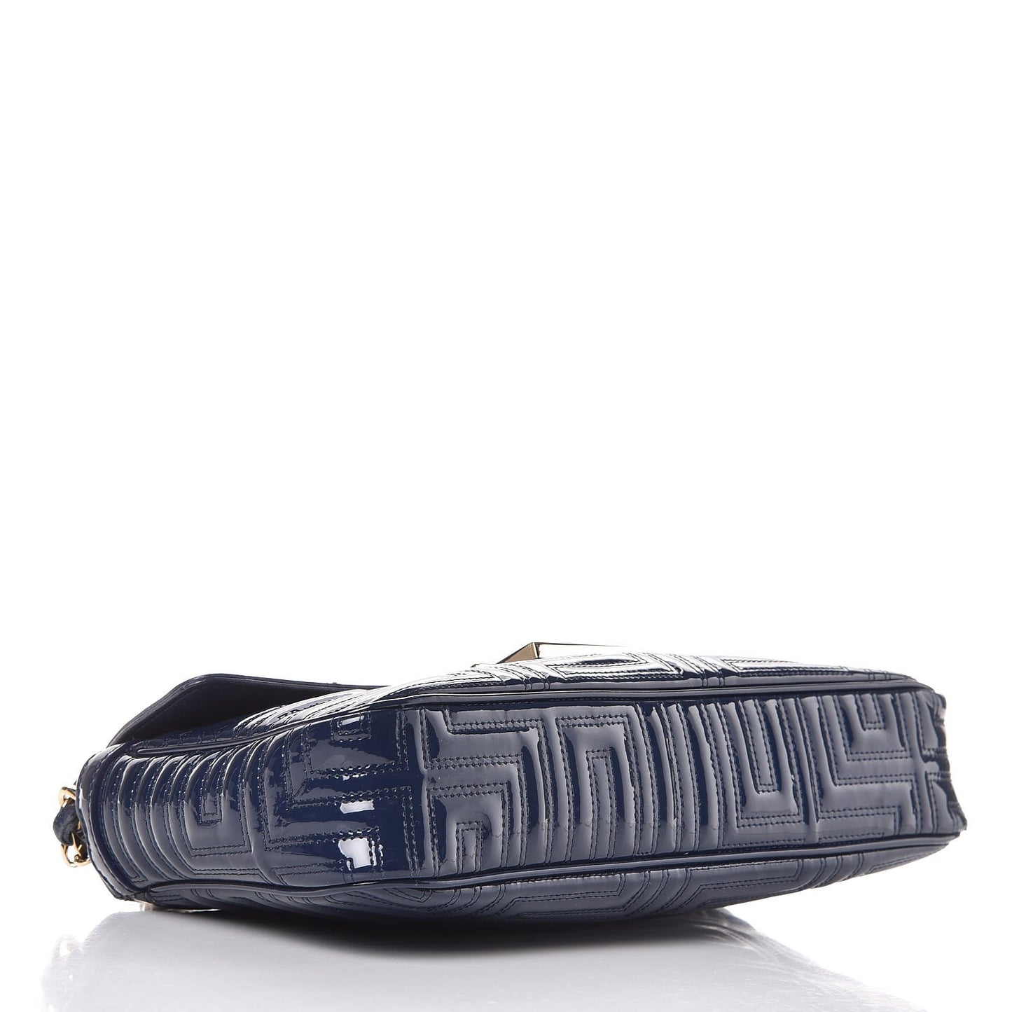 Patent Borsa Couture Shoulder Bag Navy