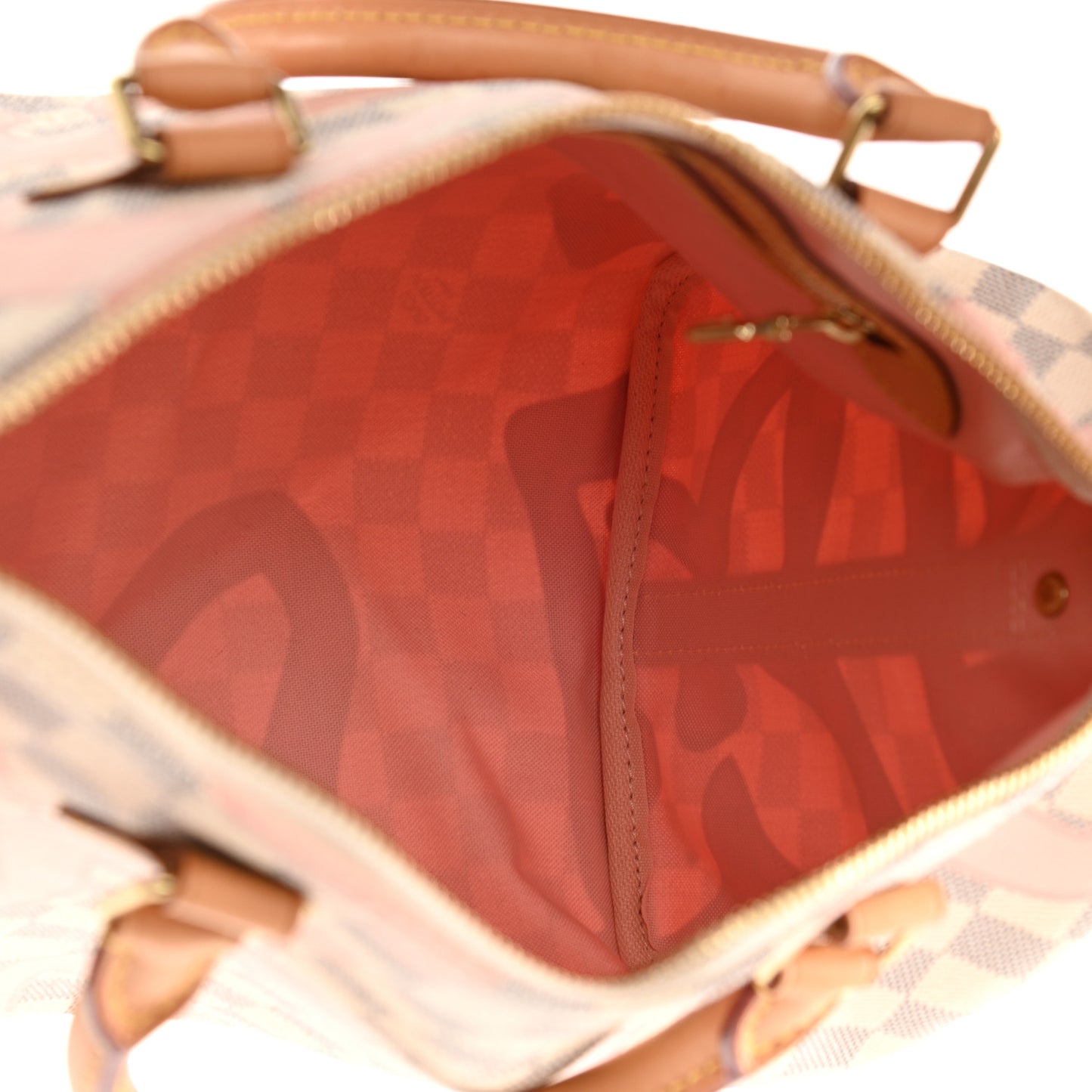 Damier Azur Tahitienne Speedy Bandouliere 30 Rose Ballerine