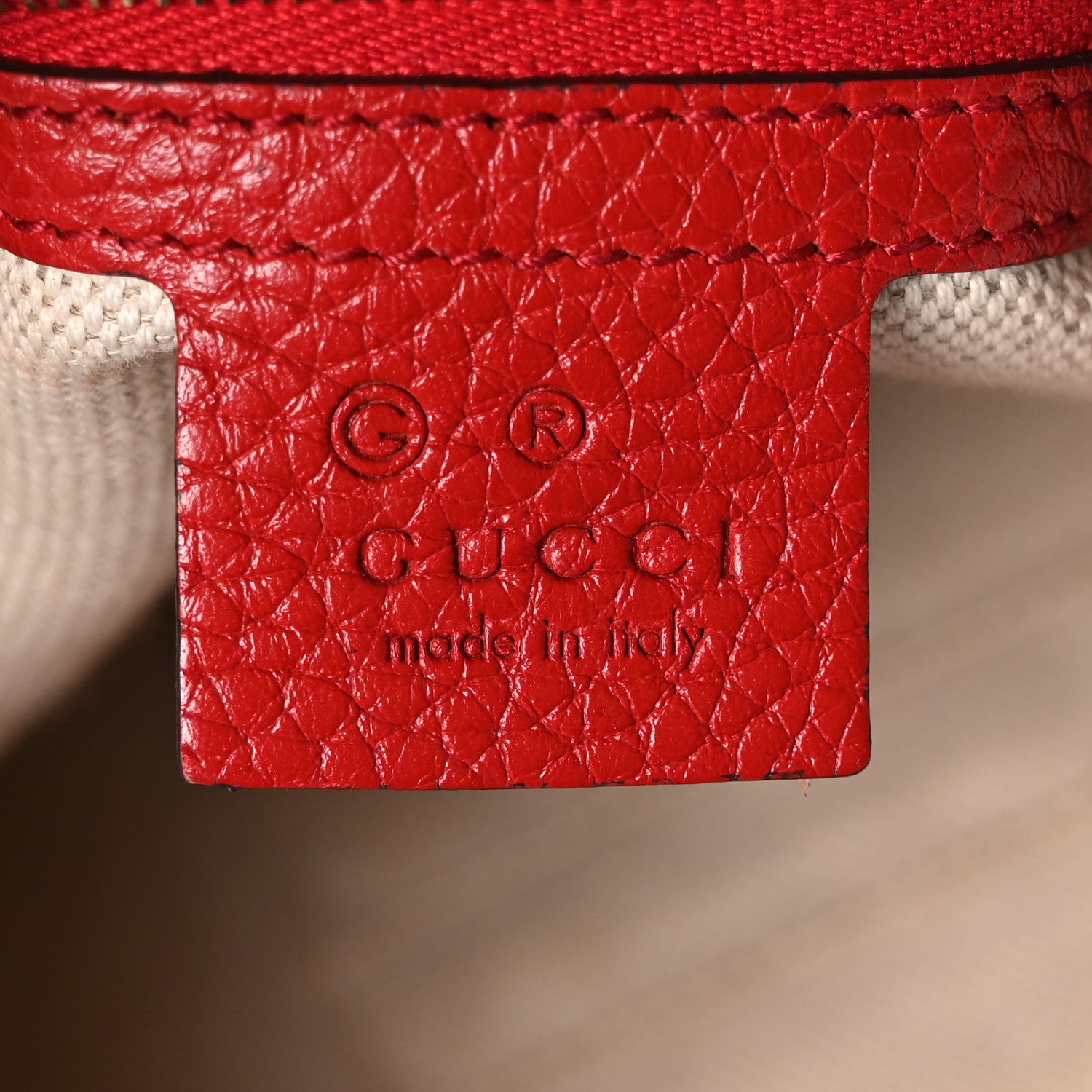 Gucci Pebbled Calfskin Medium Soho Chain Shoulder Bag Tabasco Red 6 of 10