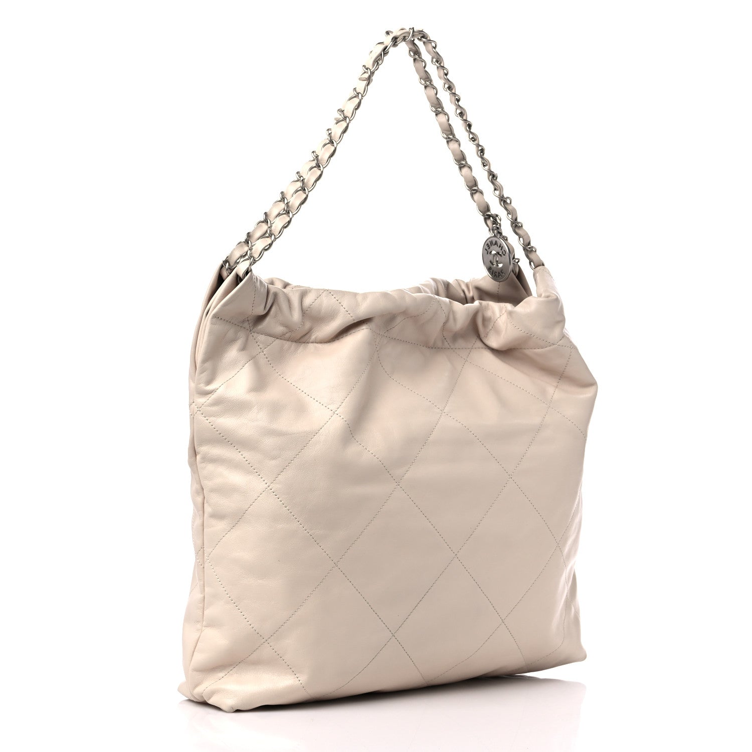 Chanel Shiny Calfskin Quilted Chanel 22 Light Beige 4 of 13