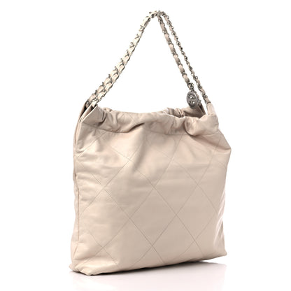Chanel Shiny Calfskin Quilted Chanel 22 Light Beige 4 of 13