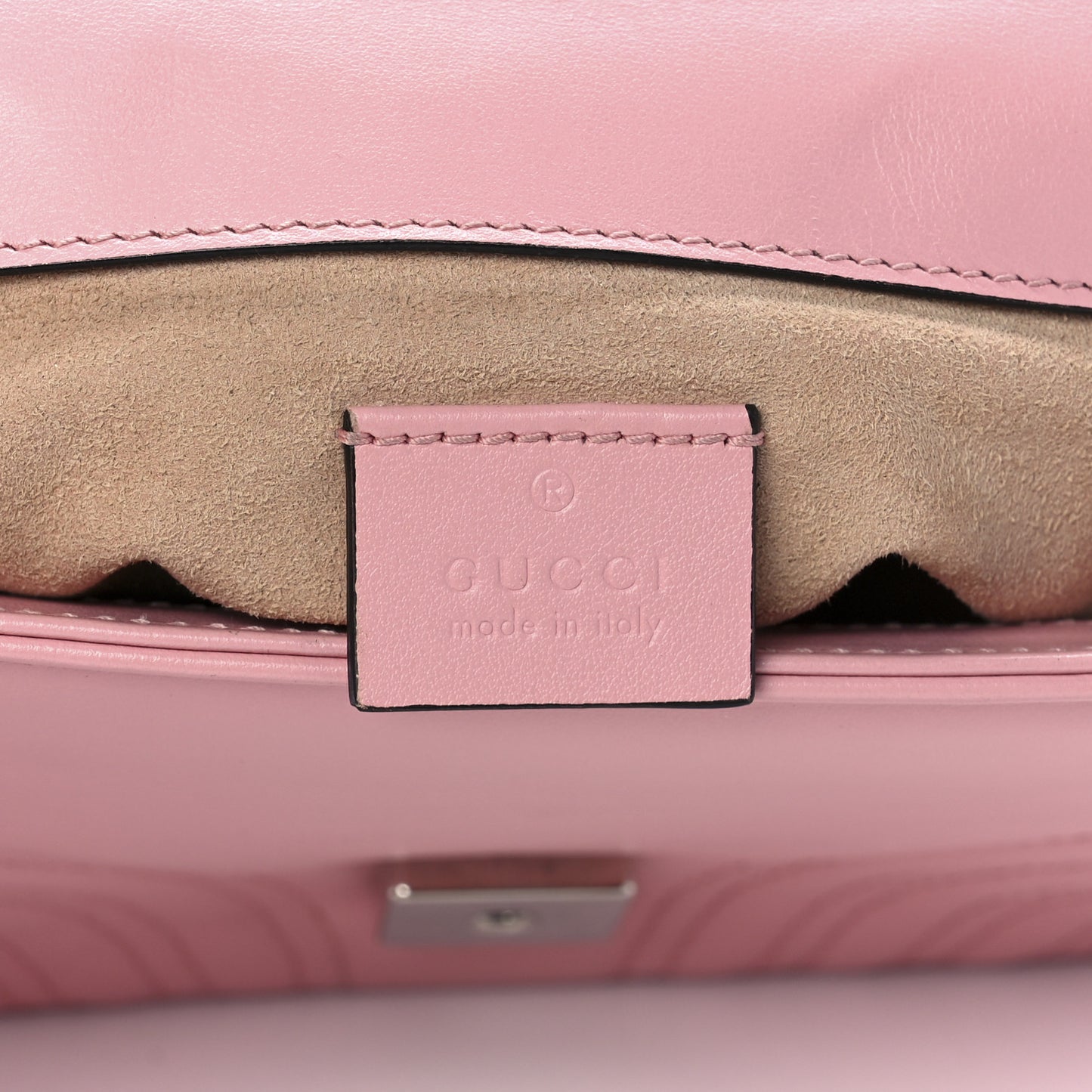 Calfskin Matelasse Mini GG Marmont Top Handle Shoulder Bag Wild Rose