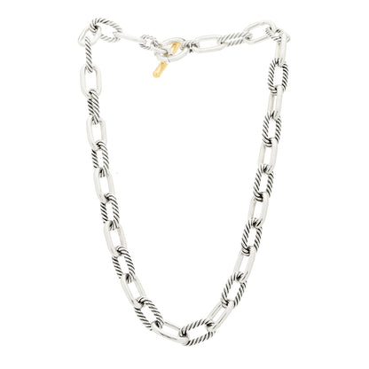 David Yurman Sterling Silver 18K Yellow Gold 11mm Madison Chain Toggle Necklace 3 of 6