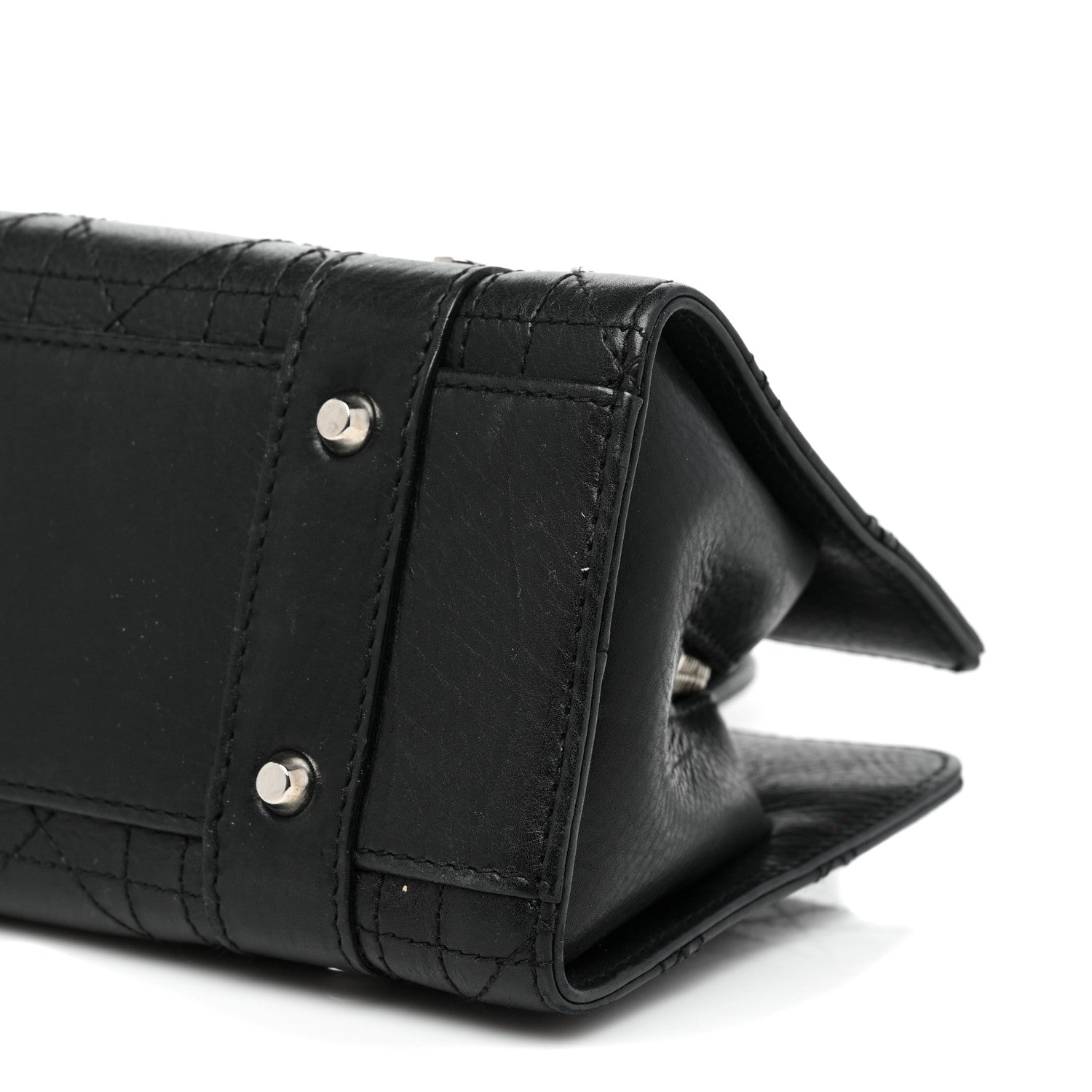 Christian Dior Calfskin Cannage Stitched Small Lady East West Lady Dior Black 8 of 11
