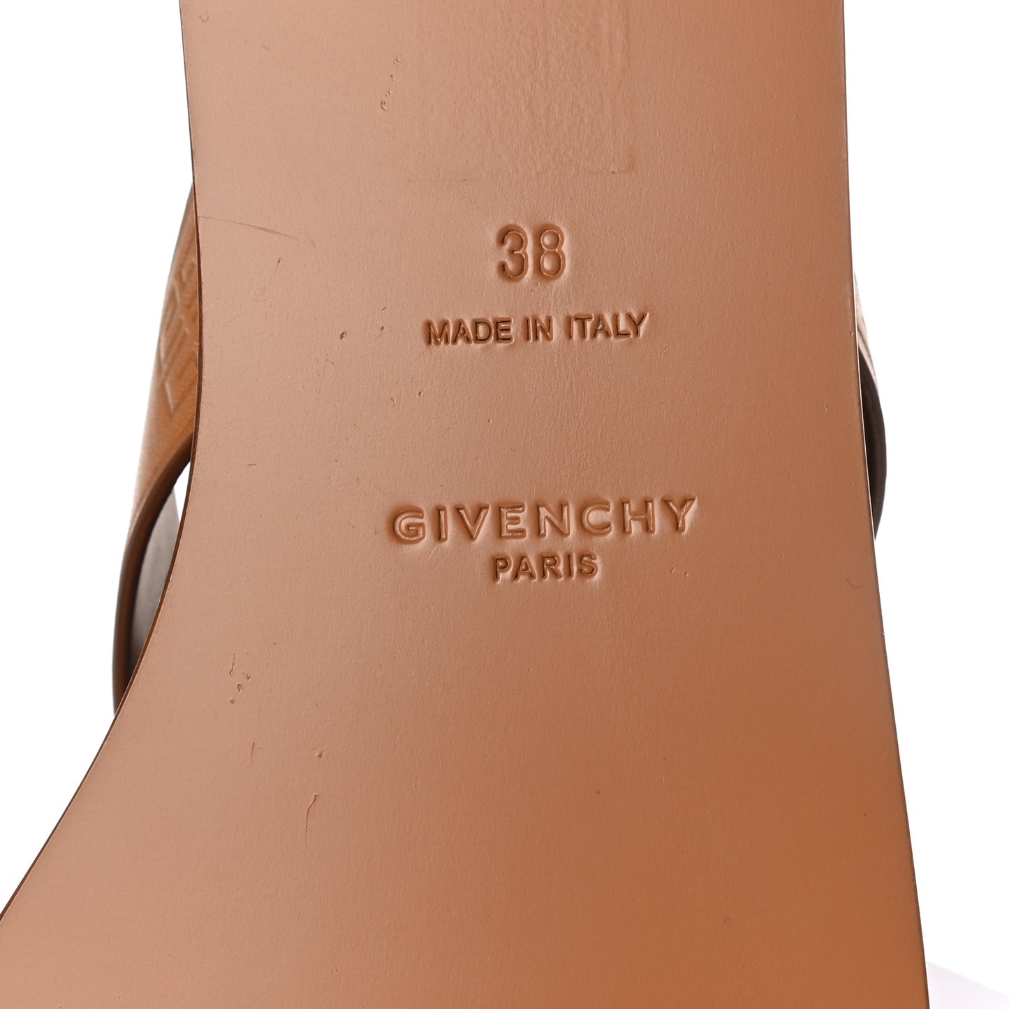 Calfskin Logo Strap Sandals 38 Brown