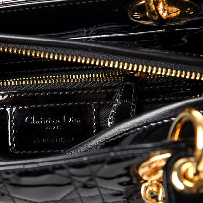 Christian Dior Patent Cannage Medium Lady Dior Black 6 of 7