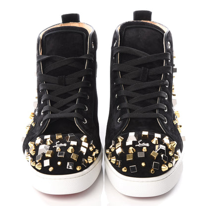 Christian Louboutin Suede Mens Louis Cube Flat Sneakers 45 Black 3 of 9