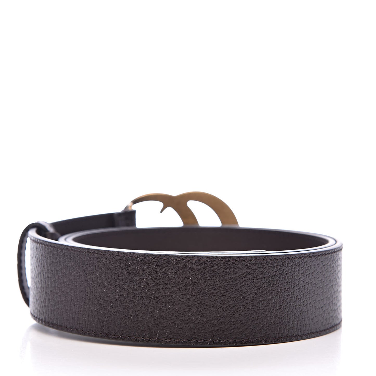 Textured Dollar Calfskin Double G 40mm Belt 100 40 Dark Cocoa