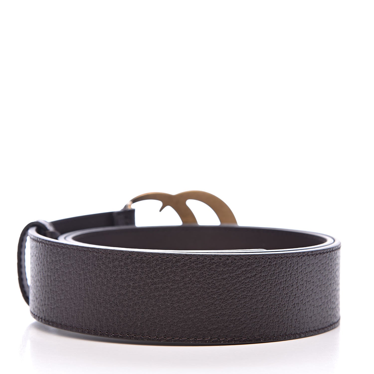 Gucci Textured Dollar Calfskin Double G 40mm Belt 100 40 Dark Cocoa 3 of 6