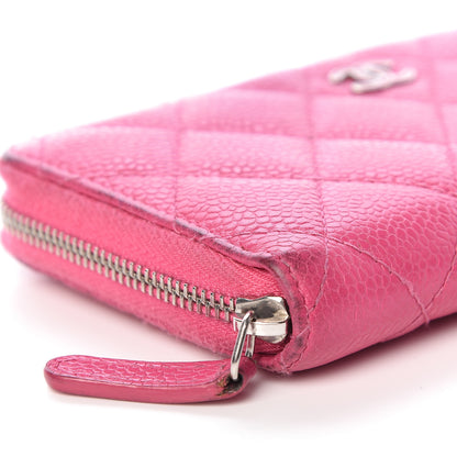 Chanel Caviar Quilted Small Zip Around Wallet Pink 13 of 20
